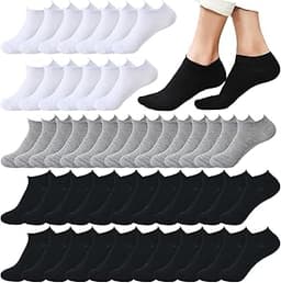 Looknniy 12-30 Pairs Low Cut Ankle Socks for Women No Show Casual Breathable Athletic Socks Bulk for Sport