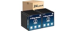 SUQJOY 1 Inch 3 Ring Binders 24 Pack, Clear View Binder Bulk,Black PVC-Free 3-Ring Binders for School, Office or Home...