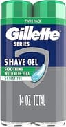 Gillette Series 3X Action Shave Gel, Sensitive Twin Pack, 7 Oz (Pack of 2)