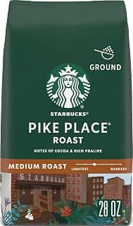 Starbucks Ground Coffee, Medium Roast Hot or Iced Coffee, Pike Place Roast, 28 oz