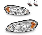 KarSpareHub Headlights Assembly W/Bulbs for 2006-2013 Chevy Impala for 14-16 Chevy Impala Limited, 06-07 Chevy Monte ...