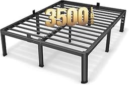 Superay 20 Inch Queen Size Metal Platform Bed Frame with Round Corners, Storage Space Under High Bed Frame-Heavy Duty...