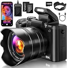 8K Digital Cameras for Photography, 2026 Autofocus 88MP WiFi Professional Photography Camera with Dual-Lens for YouTu...