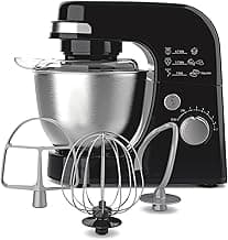 Hamilton Beach Electric Stand Mixer, 4 Quarts, Dough Hook, Flat Beater Attachments, Splash Guard 7 Speeds with Whisk,...