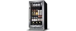 Minorfun 18 Inch Beverage Refrigerator, 160 Can Glass Door Beverage Cooler | Built-In or Freestanding for Home, Offic...