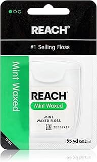 Reach, Waxed Dental Floss, Mint, Plaque Remover for Teeth, Shred Resistant, Floss Slides Smoothly, Easy to Use, Waxed...