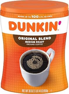 Dunkin’ Original Blend Medium Roast Ground Coffee, 30 Oz. Canister | Made with Arabica beans, rich & smooth flavor, s...