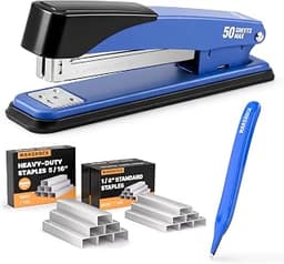 Marsrock Heavy Duty Stapler for Desk with 50 Sheet, 3000 Staples, Blue | Office Stapler, Classroom Stapler, Teacher S...