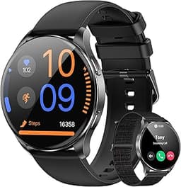 Blackview Smart Watch for Women Men (Make/Answer Calls),1.43''AMOLED Touchscreen Fitness Tracker with 100+ Sports Mod...