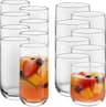 Libbey Ascent Tumbler and Rocks Drinking Glasses Set of 16, Glass Drinking Glasses with Curvature, Versatile Glasswar...