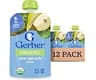 Gerber Stage 2 Organic Pear Spinach Pouches, 3.5 Oz, 12 Pack | Stage 2 organic fruit and veggie puree pouch; pear spi...
