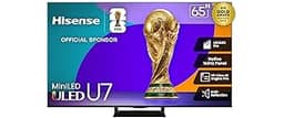 Hisense 65" U7 Mini-LED ULED 4K UHD Best Premium Gaming Google Smart TV (65U75QG, 2025 Model) - QLED, Native 165Hz, V...