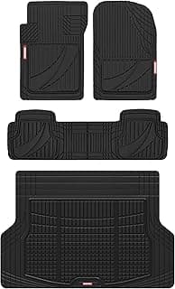Motor Trend FlexTough Advanced Heavy Duty Black Rubber Car Floor Mats & Cargo Liner for SUV & Car Full Set - Universa...