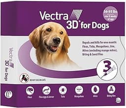 Vectra 3D Flea and Tick Prevention for Dogs, Kills and Repels Fleas, Ticks & Mosquitoes | Fast‑Acting, Waterproof, No...