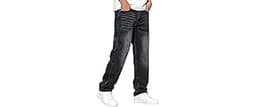 JMIERR Mens Baggy Jeans Stretch Casual Loose Fit Jeans Streetwear Denim Pants