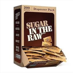 Sugar In The Raw Turbinado Cane Sugar Packets, 200 Ct Box, 1 Pack, Pure, All-Natural Turbinado Sugar, Non-GMO Project...