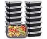 Kitch’nMore 38oz Meal Prep Containers, Extra Large &Thick Food Storage Containers with Lids, Reusable Plastic,Disposa...