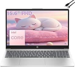 HP 15.6" FHD Laptop 2026 Edition with Copilot AI, 16GB RAM, 512GB SSD, Intel Processor, Long Battery Life, Lightweigh...