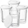 4 Pcs Tall Drinking Glass Cups with Soft Airtight Silicone Lids