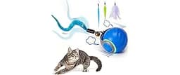 BABORUI Interactive Cat Toy Ball - Automatic Interactive Cat Toys for Indoor Cats with 3 Tails, 2 Speeds Rechargeable...