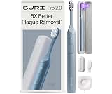 SURI Pro Sonic Electric Toothbrush | Over 4+ Weeks Battery | UV Cleaning Travel Case | Pressure Sensor | Aluminium Bo...