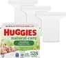 Huggies Natural Care Sensitive Baby Wipes, Unscented, Hypoallergenic, 99% Purified Water, 3 Refill Packs (528 Wipes T...