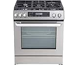 Rangaire RRG303GS 30" Glass Touch Gas Range Oven - Stainless Steel, Sealed Burners, True Convection, Self Cleaning, E...