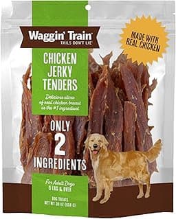 Waggin' Train Chicken Jerky Dog Treats, Made with 100% Real Chicken Breasts, Only Two All-Natural Ingredients, Great ...