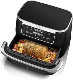 Ninja Foodi 6-in-1 DualZone FlexBasket Air Fryer w/7-QT MegaZone & Basket Divider, Full Meals, Smart Finish Cook 2 Fo...