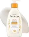 Aveeno Protect + Hydrate Sunscreen Lotion for Body & Face with Prebiotic Oat, SPF 60 Broad Spectrum Sunscreen, Parabe...