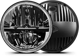 UNI-SHINE 2PCS 7-Inch LED Headlights - DOT Approved, Hi/Lo Beam, Compatible with Jeep Wrangler, Chevy, and Miata - Pl...