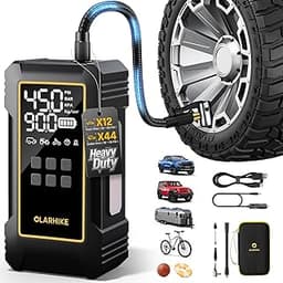 OlarHike Powerful 12000mAh Heavy Duty Tire Inflator Portable Air Compressor, 7X Faster, 150PSI Dual Power 12V&Cordles...