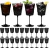 24PCS Detachable Plastic Wine Glasses, 13.5 Ounces Ribbed Wine Glasses with Removable Stems, Vintage Colored Water Go...