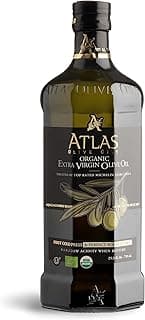 Atlas 750 mL Organic Cold Press Extra Virgin Olive Oil in Glass Bottle, Polyphenol Rich from Morocco | Newly Harveste...