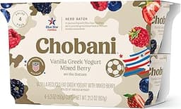 Chobani® Low-Fat Vanilla Greek Yogurt, Mixed Berry on the Bottom 5.3oz 4-pack