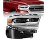 FIONE LED Headlight for Dodge Ram 1500 2019-2024 Laramie Longhorn/Limited | Right Head Light Black Cover With Condens...