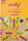Welly Bravery Badge Value Pack | Adhesive Flexible Fabric Bandages | Assorted Shapes and Patterns for Minor Cuts, Scr...