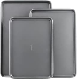GoodCook Everyday Nonstick Baking Sheet Set, 3 Pack Includes One Small, Medium & Large Pan Carbon Steel Construction ...