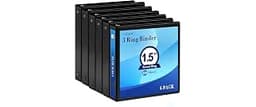 SUQJOY 1.5-Inch 3-Ring Binder with Pockets, 1-1/2’’ Clear View Binders, PVC Free, Holds up to 325 Sheets US Letter Si...
