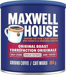 Maxwell House Original Roast Ground Coffee, 864 g Canister