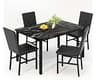 Hooseng Kitchen Table Set 5 Piece Dining Room Table Set Marble Dining Table 4 Chair Dining Table Set for Kitchen Livi...