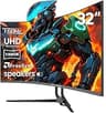 CRUA 32" Curved Gaming Monitor, 4k UHD(3840 * 2160P) VA Screen, 1500R, 144Hz/160Hz Computer Moniter, Supports AMD Fre...