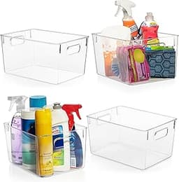 ClearSpace Clear Plastic Storage Bins – Pantry Organizers & Storage Containers, Cabinet Organizer - Home Organization...