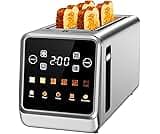 Toaster 4 Slice Long Slot with Digital Touchscreen & 1-Touch Memory for Family | Stainless Steel for Bagels & Artisan...