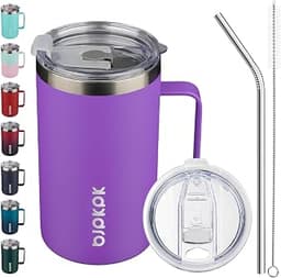 BJPKPK 25oz Insulated Coffee Mug with Handle, Stainless Steel Travel Mug