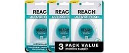REACH® ULTRACLEAN ULTRABLAST, Cool Mint Dental Floss, Plaque Remover for Teeth, Shred Resistant, Waxed, Easy on Gums ...