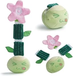 Nocciola Beanstalk Tug of War Dog Toy, Hide and Seek Dog Toy with Squeaker & Crinkle Sound, Bean Pull-Out Beanstalk D...