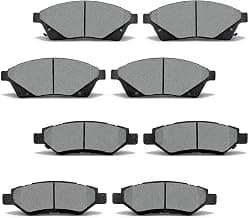 8PCS Front Rear Ceramic Brake Pads Kit for 2010-2016 Cadillac SRX, 2011 Saab 9-4X, Replace D1422 D1337
