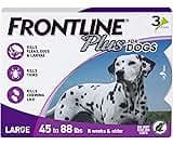 FRONTLINE Plus Flea and Tick Treatment for Large Dogs Up to 45 to 88 lbs. 3 Treatments