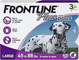 FRONTLINE Plus Flea and Tick Treatment for Large Dogs Up to 45 to 88 lbs. 3 Treatments